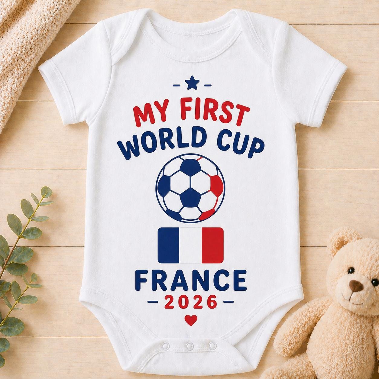 "Body per neonati \"Il mio primo Mondiale Francia 2026\", Francia Bébé Coupe du Monde 2026, Completo da calcio per neonati, Regalo francese per neonati,"