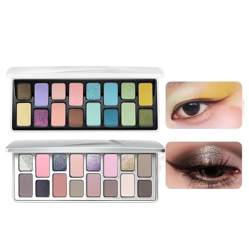 Chéeryep Make-up-Lidschatten-Palette, 16 Farben, neutrale Lidschattenplatte, Make-up, Erdfarbe, matt, glitzernd, vegan, gruselfrei Image