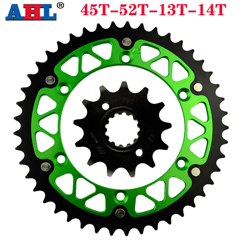 520 Moto 45T ~ 52T 13T 14T Pignone anteriore e posteriore per KAWASAKI KLX250 SDF SEF 2013-2014 KLX250S 2006-2007 KLX250 KLX 250 S
