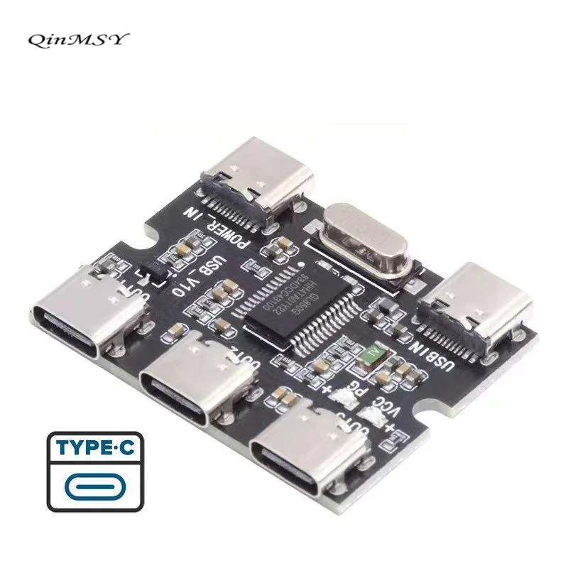 USB-C 2.0 1 bis 3 HUB mit drei Anschlüssen, PCBA-PCs, 3 Geräte Typ C für Tastatur, Maus, Scanner, Drucker Image