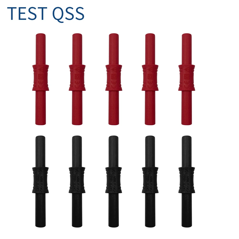 QSS 10PCS 4MM Bananen Buchse Weibliche Adapter Verlängerung Isolierte Banana Stecker Koppler Stecker Q.20009 Image