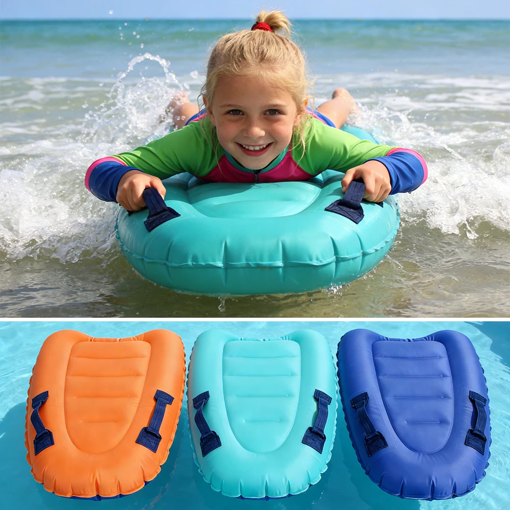 1 Stück dickes aufblasbares Surfbrett zum Schwimmen, tragbares Marine-Surf- und Wasserrutschbrett, geeignet für Strand, Schwimmbad, Urlaub Image