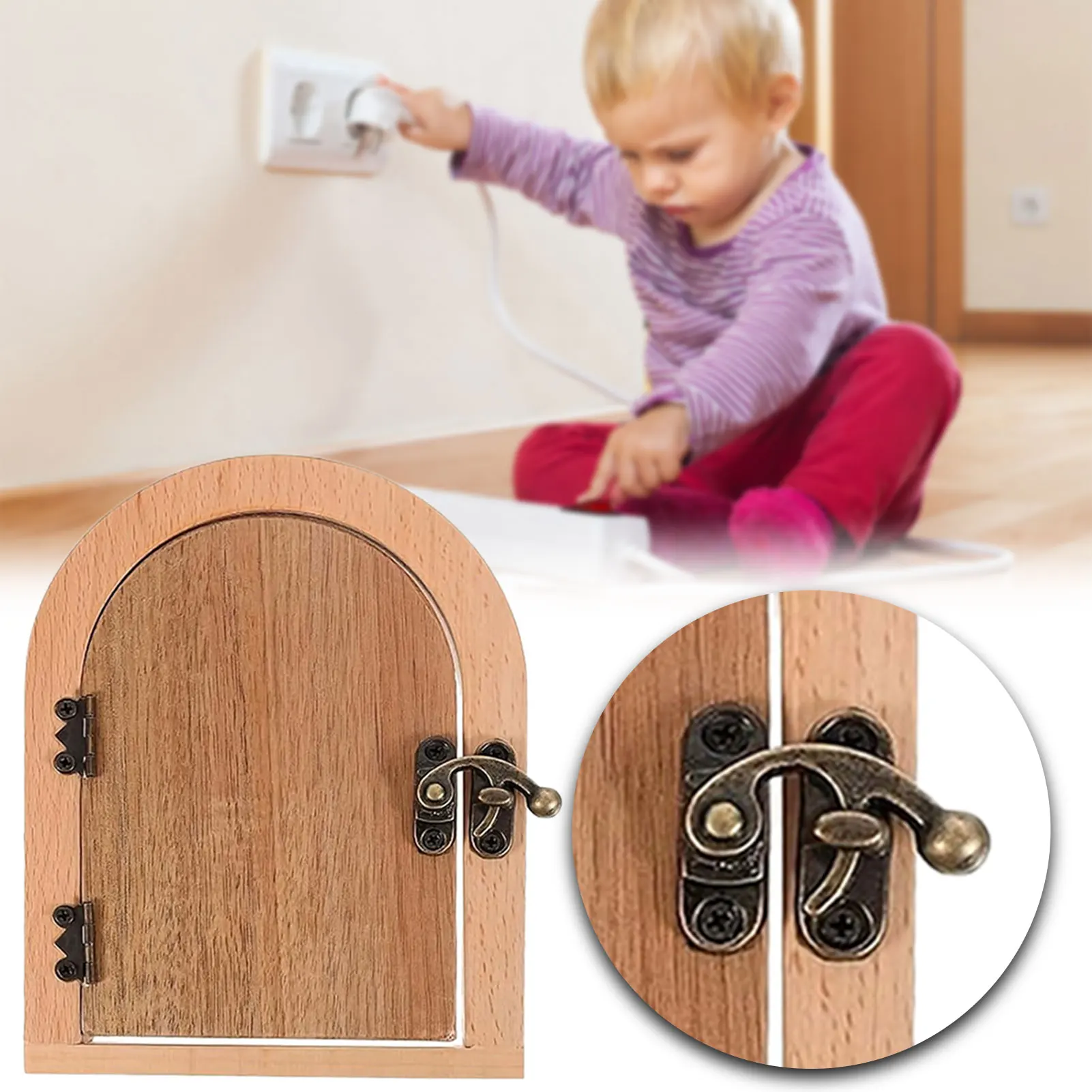 Steckdosenschutz aus Holz, moderne Steckdosenabdeckung für Zuhause, dekorative dekorative Schalterplatte, die Kinder vor freiliegenden Steckdosen schützt Image