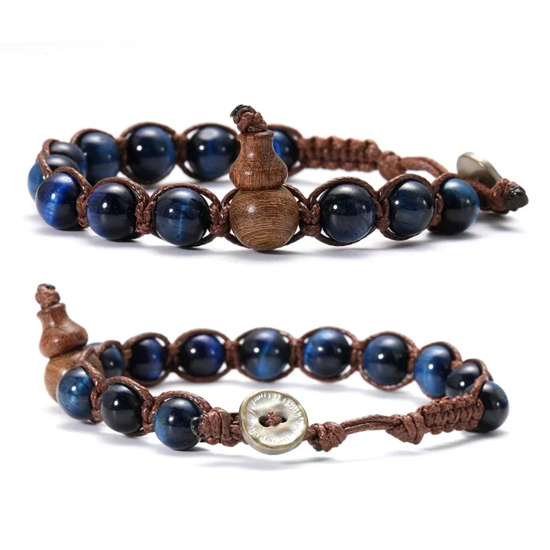 Natürliche Steinperlen Tibetisch-buddhistisches Armband für Männer Ruyi Kürbis Meditation Mantra Armband für Männer Yoga Schmuck für Frauen Image