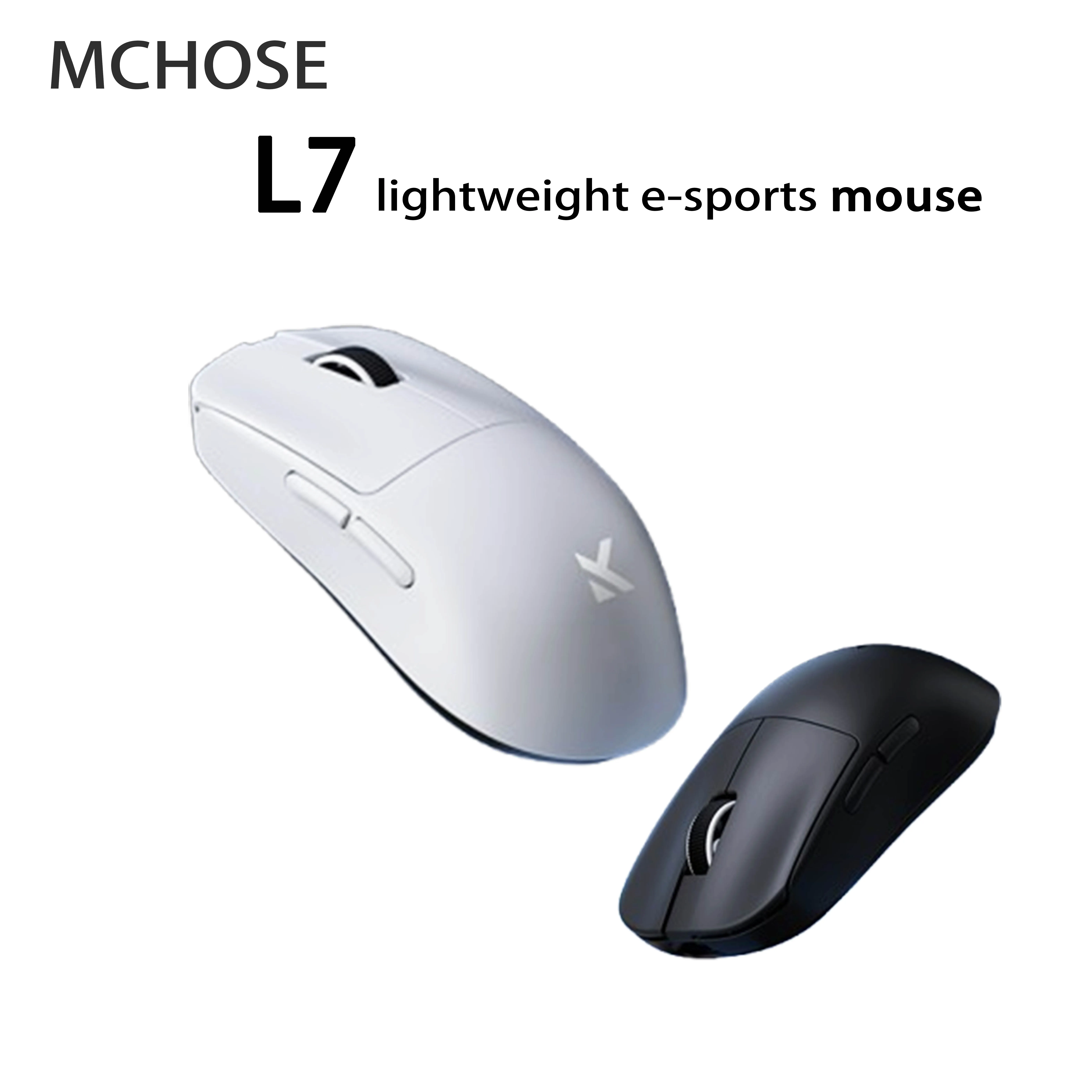 MCHOSE L7 Pro kabellose Gaming-Maus L7 Ultra PAW3395 26K-Sensor Dual 8K Polling 39 g Ultraleichtes 2,4 GHz RF/BT/kabelgebundenes Tri-Mode Image