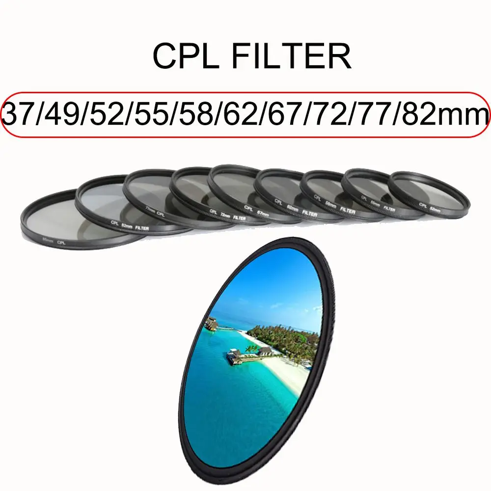 37/49/52/55/58/62/67/72/77/82mm DSLR-Fotografie polarisieren des Kamera objektiv CPL-Filter für Canon Nikon Sony Image