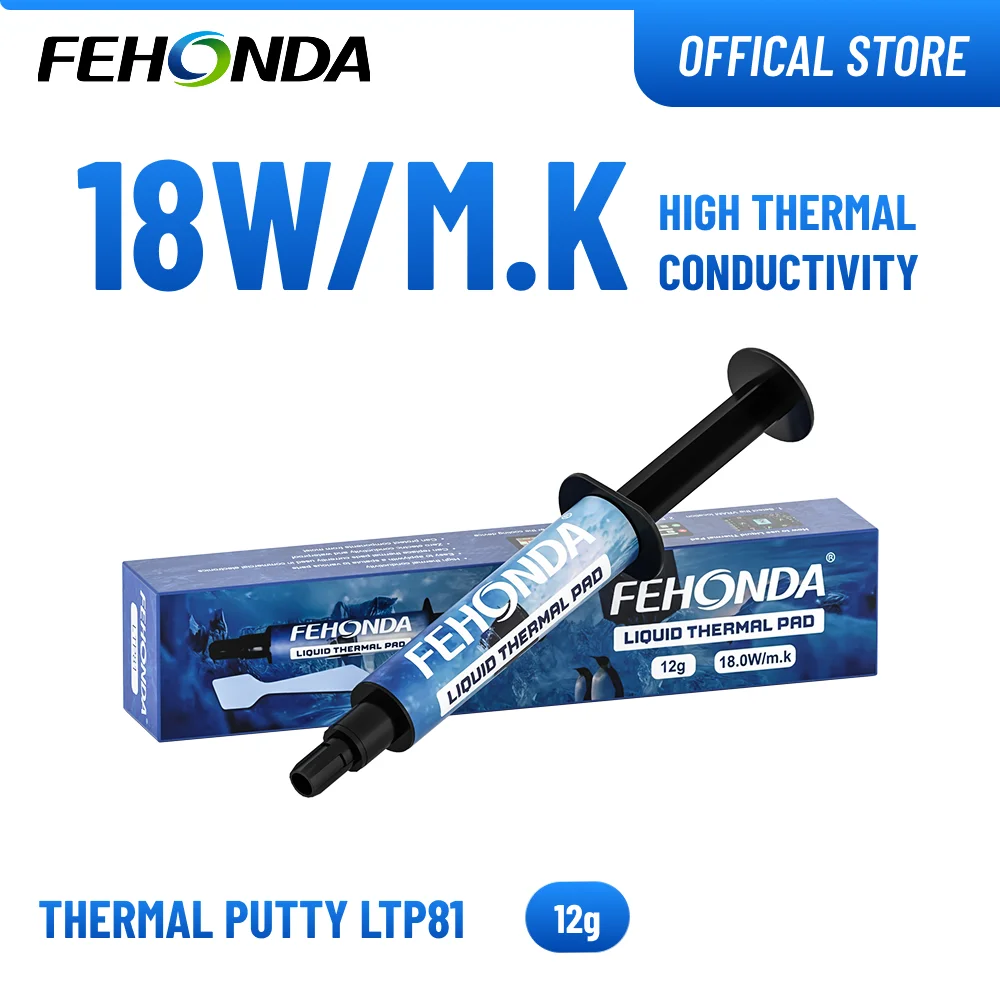 FEHONDA 18W/m.K LTP81 Wärmeleitpaste für VGA GPU IC VARM Hochleistungs-Wärmeleitgel für Kühlkörper-Kühlung Image