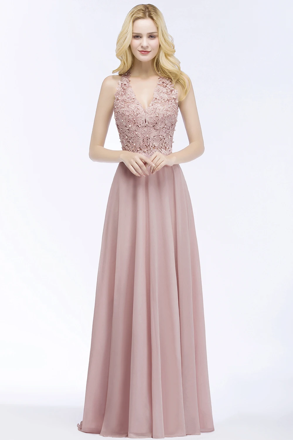 Sexy Perlen Spitze rosa Frauen Maxi kleid sexy Neck holder Chiffon lange Abend Ballkleider für Party Valentinstag Geschenk