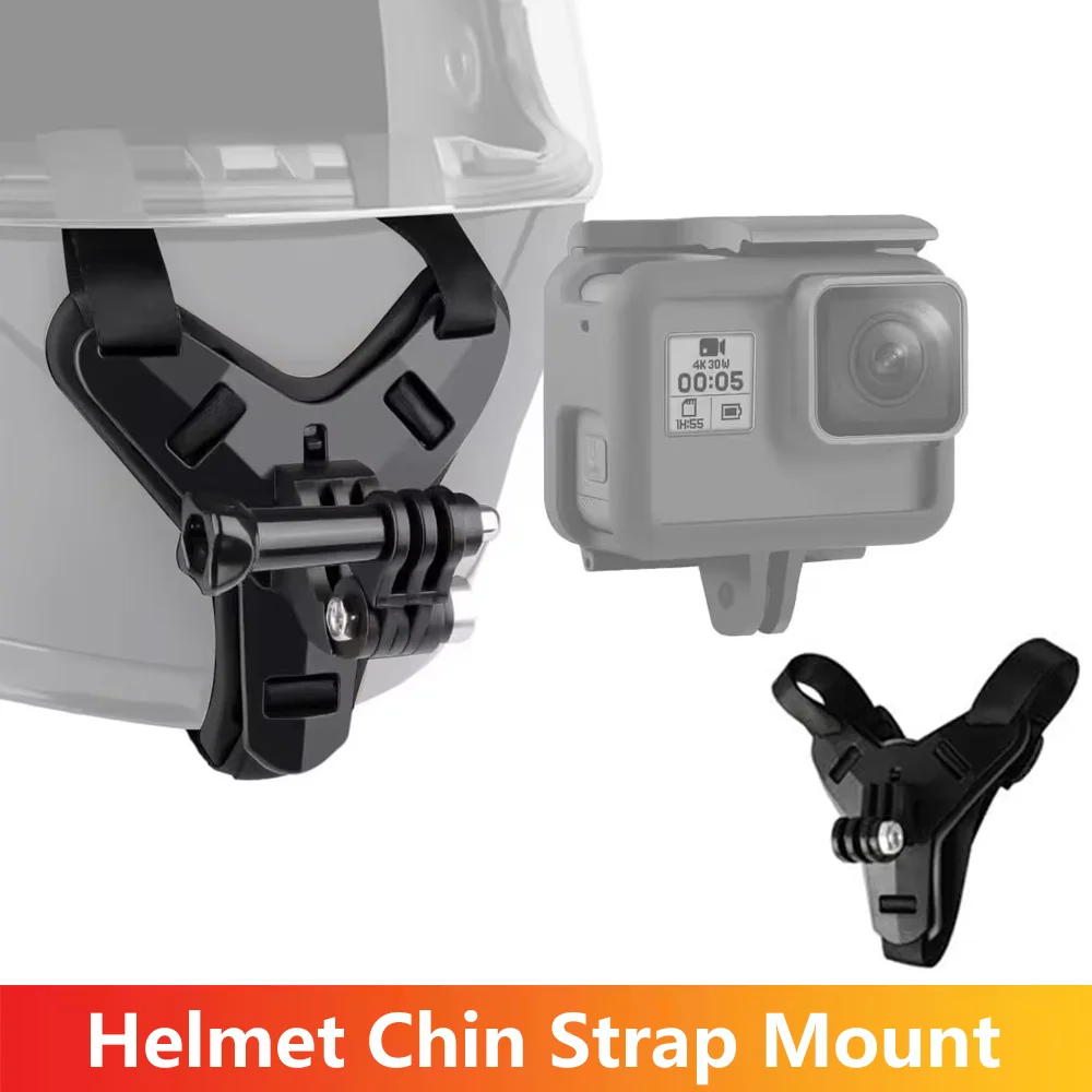 Motorrad Helm Kinnriemen Halterung Für GoPro Hero 13 12 11 10 9 8 Insta360 SJCAM SJ4000 AKASO DJI Osmo Action Kamera Zubehör Image
