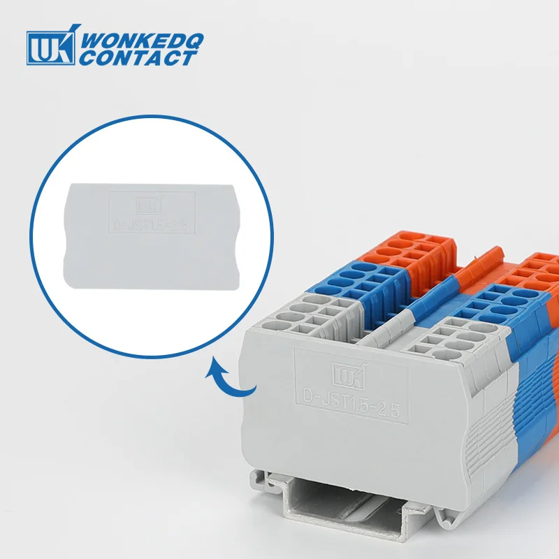 100Pcs D-ST 1,5-2,5 Ende Abdeckung Für PT 2,5 ST 1,5 ST 2,5 2,5mm Stecker din Rail Terminal Block D-ST 1,5-2,5 PT 2,5 Ende Barriere Platte Image