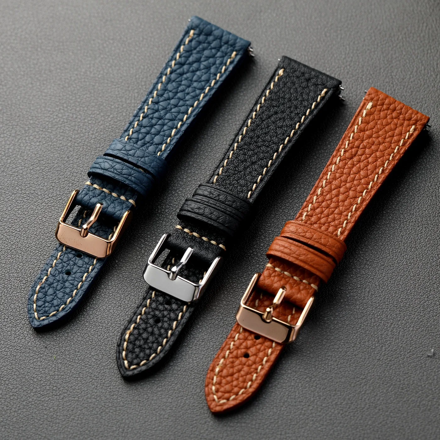 Handgefertigtes französisches Oberschicht-Rindslederarmband 18 19 20 21 22 mm weiches Herren-Lederarmband, S/M-Größe Vintage-Uhrenarmband