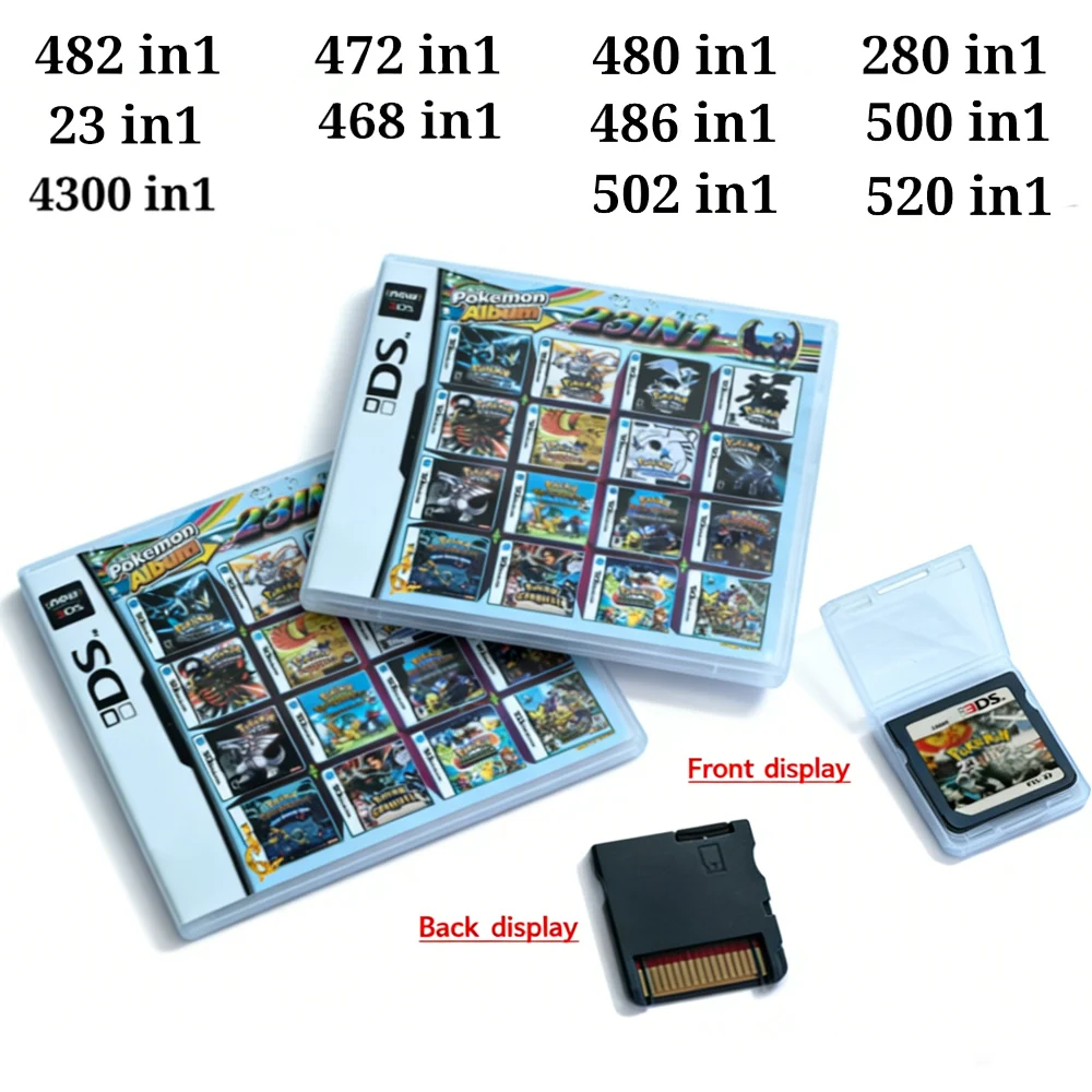 Pokemon Album 23 in 1 Videospiel-Kassette für DS 3DS NDSI NDSLL NDSXL 3DS XL Videospielkonsole
