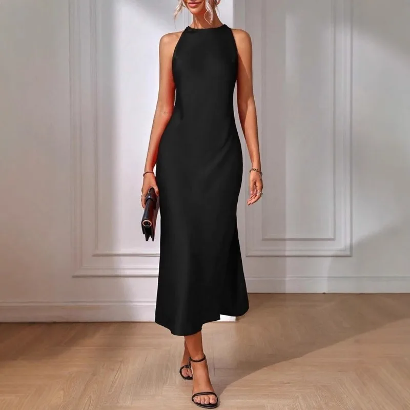 Ärmelloses Maxikleid mit Neckholder und Seitenschlitz für Damen Image