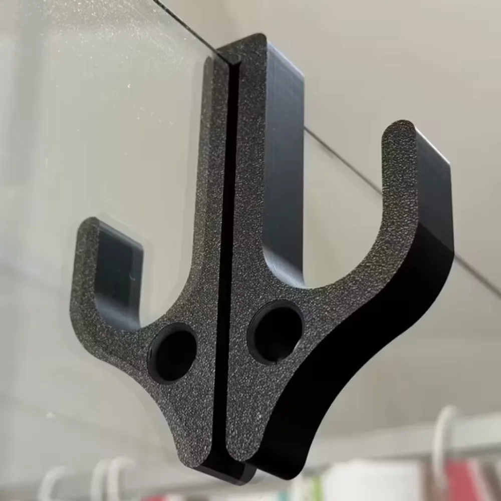 Badezimmerhaken mit Glastür, nicht perforierter Badezimmer-Aufbewahrungshaken, kompatibel mit 8 mm Glastüren, einfach zu installierender Kleiderbügel