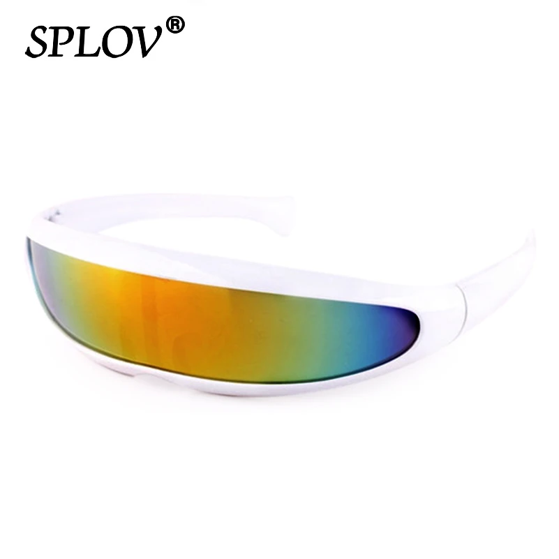 Siamese Linse Sonnenbrille Männer Frauen Fischschwanz Design X Laser Dolphine Spiegel Gläser Winddichte Brille Raum Roboter Brillen UV400 Image