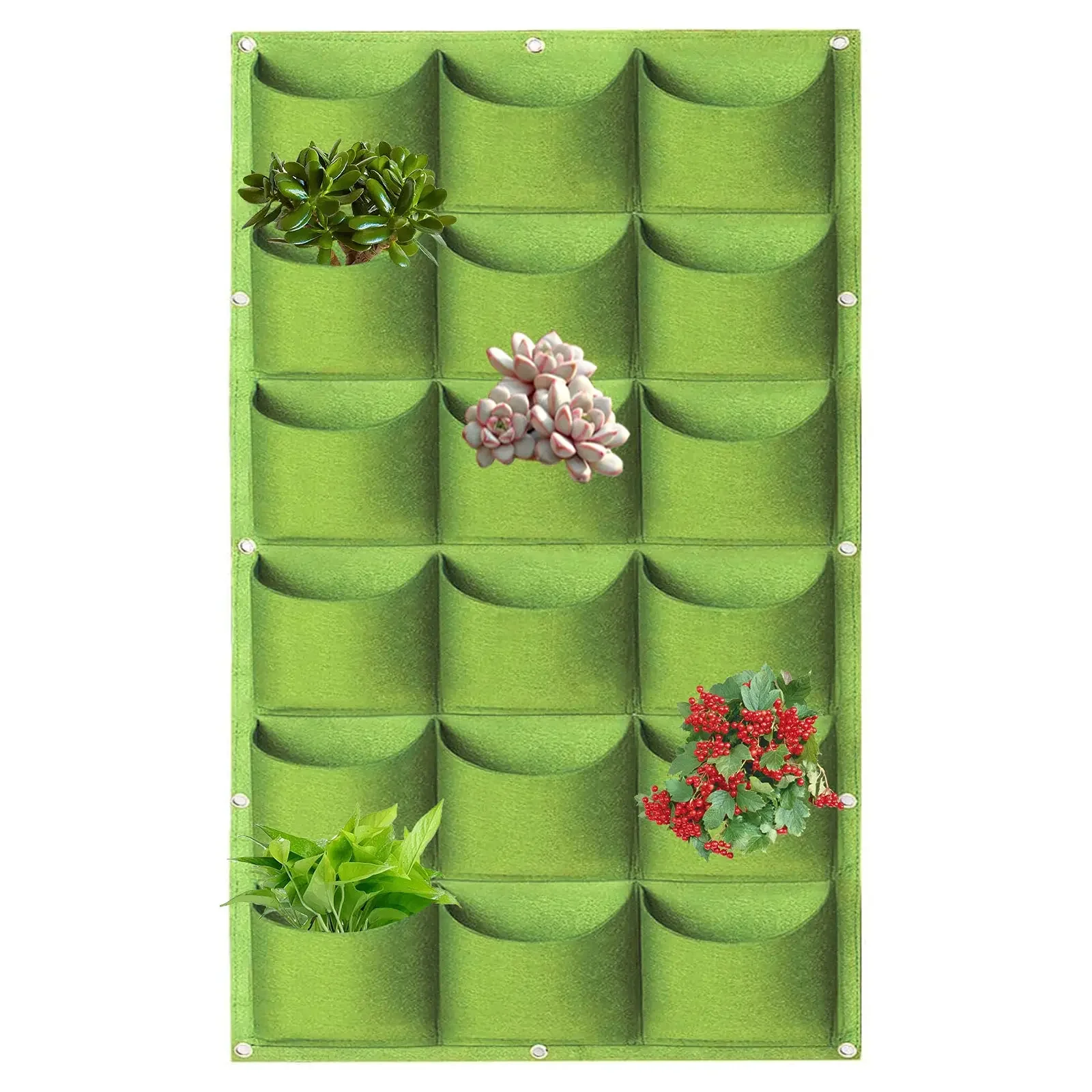 49 Taschen Hängende Pflanzbeutel, Vertikale Wandmontierte Pflanzbeutel zum Anbauen, Kräutergarten-Pflanzgefäß für Innen und Außen Image