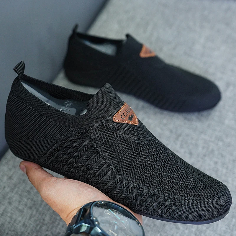 Herrenschuhe Atmungsaktiv Dünne Sohle Leichte Fahrschuhe Casual Socken-Schuhe Herren-Hausschuhe Bequeme Lauf- und Sportschuhe für Männer