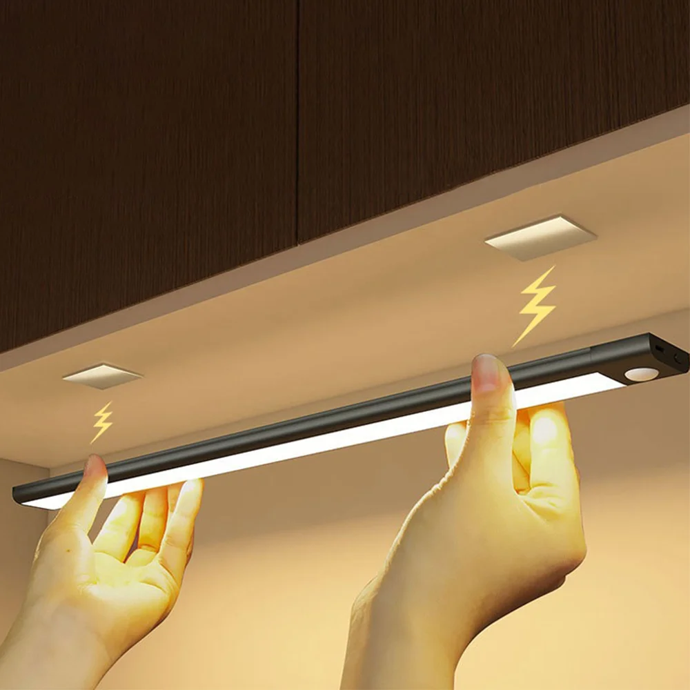 LED-Schrankleuchte Typ C, wiederaufladbar, Bewegungsmelder, Nachtlichter für Küche, Kleiderschrank, Schrankbeleuchtung, 10 cm/20 cm/30 cm/40 cm/50 cm
