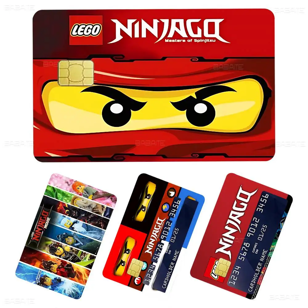 Cartoon N-Ninjago Anime Young Kreditkarten- und Debitkarten-Aufkleberfolie, Vorderseitiges Klebeband für kleine und große Chips, ohne Chip