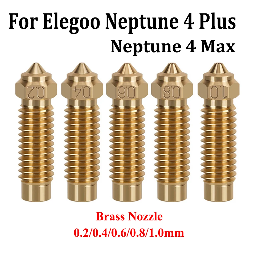 Messingdüse für Elegoo Neptune 4 Max, Neptune 4 Plus 3D-Druckerzubehör Düsen 0,2/0,4/0,6/0,8/1,0 mm 1,75 mm Filamentdüse Image