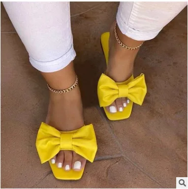Schuhe für Frauen Mode Sommer Plus Größe Einfarbig Bogen Flache Sandalen Outdoor Strand Hausschuhe Frauen Schuhe 36-43 frauen Sandalen