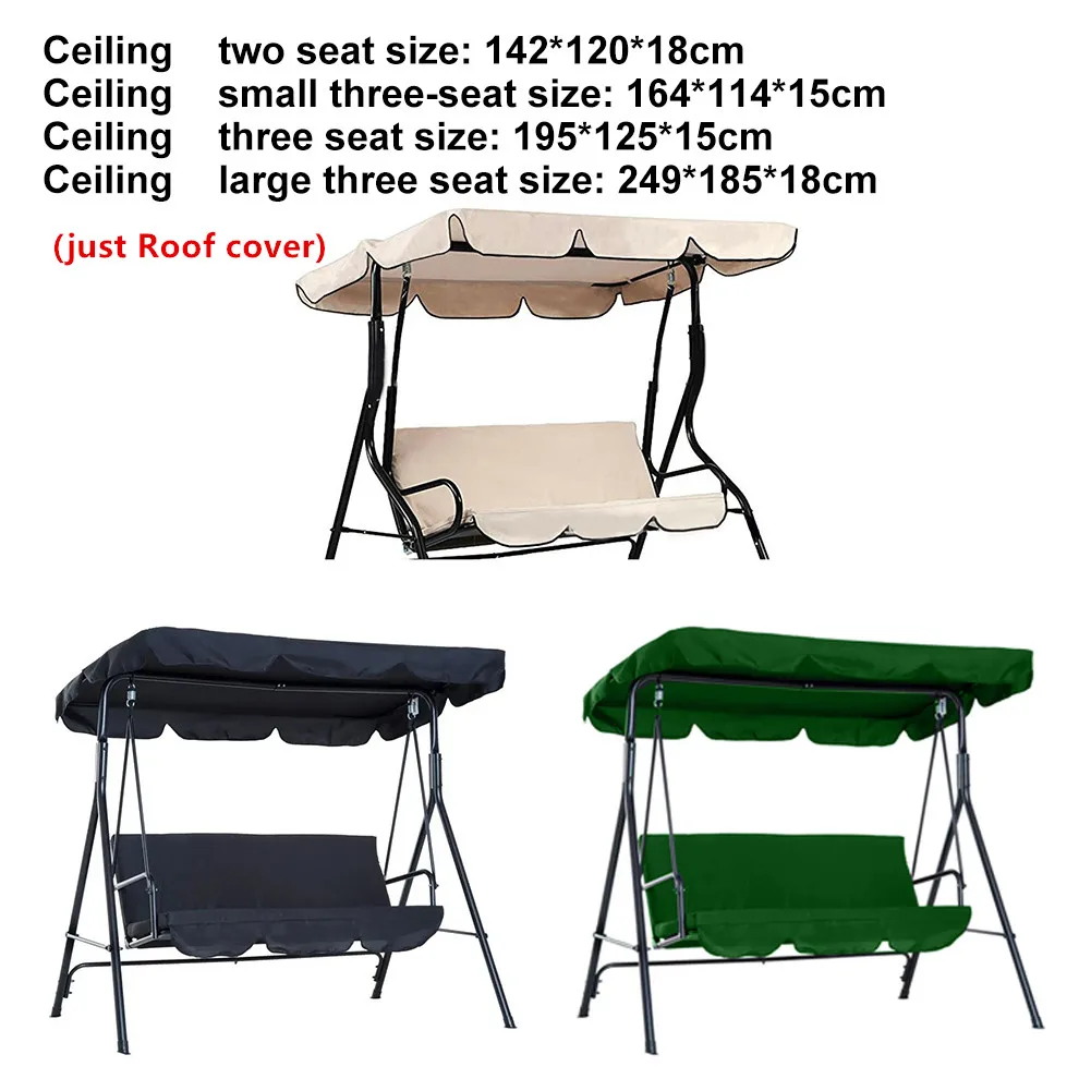 Outdoor-Schaukelstuhl-Abdeckung, Schaukelstuhl-Sonnenschutz-Abdeckung, 210D wasserdicht, Gartenschaukel-Überdachung, Dachabdeckung, Grün, Schwarz, Beige