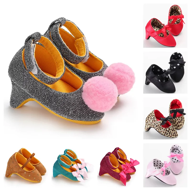 Baby Mädchen High Heels Erste Prinzessin Schuhe Weiche Sohle Frühling Herbst Bogen Kleinkind Party Kleid Schuhe Image