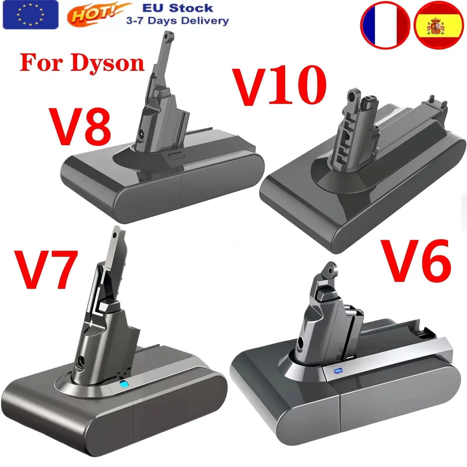 Staubsauger-Akku für Dyson V6 V7 V8 V10 Serie SV07 SV09 SV10 SV12 DC62 Absolute Fluffy Animal Pro Wiederaufladbare Batterie Image