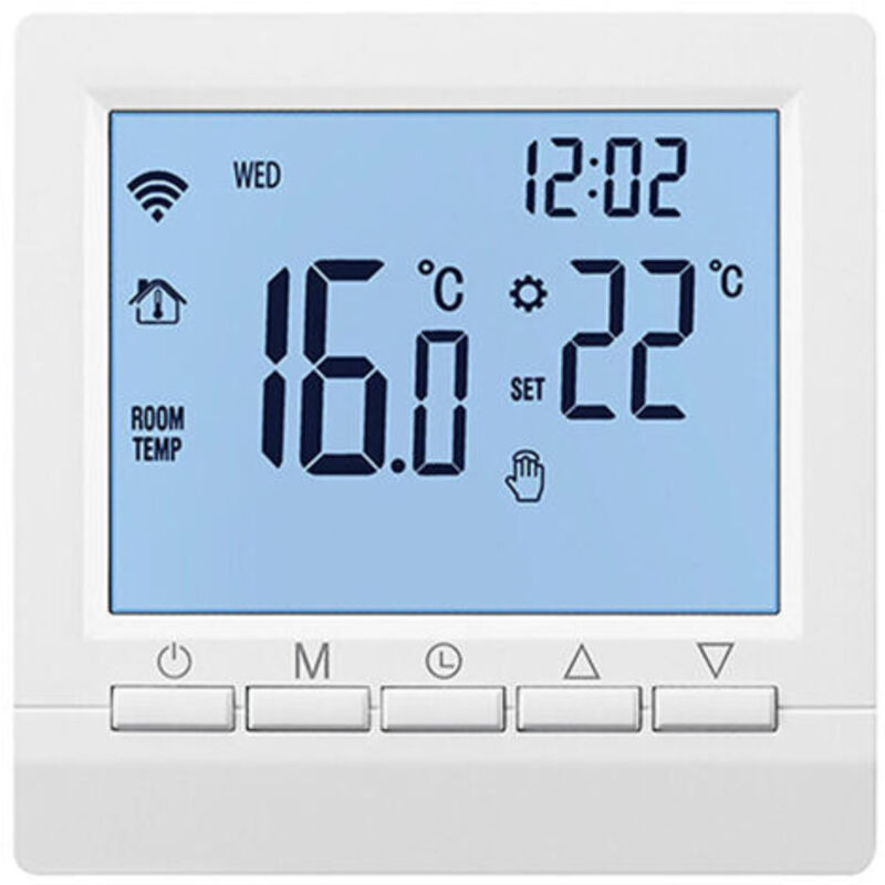 Termostato Per Caldaia A Gas (con Batterie), Termostato A Parete, Termostato Programmabile, Termostato Ambiente, Alimentato Da 2 Batterie Aa, Senza Wi-fi, Batterie Non Incluse -crezuo