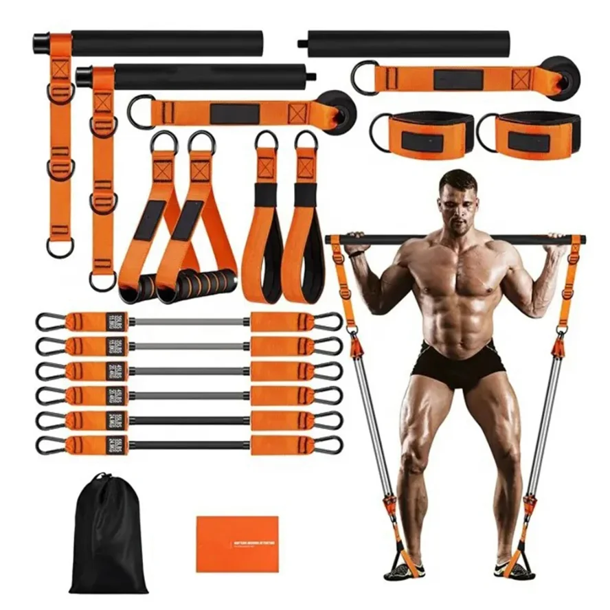 Yoga-Pilates-Stab Widerstandsband-Set Tragbare Pilates-Stange Ganzkörper-Trainingskit Heimfitness Krafttraining Übungsgeräte Image