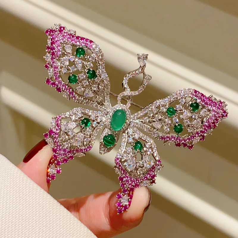 SKEDS Mode Exquisite Voller Kristall Schmetterling Brosche Pin Für Frauen Mädchen High-end-Klassische Strass Glänzenden Anzug Mantel Abzeichen Image