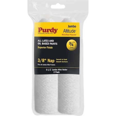 PURDY 14G626072 Altitude 6-1/2''x3/8'' Jumbo Mini Microfiber Roller Cover,2PK