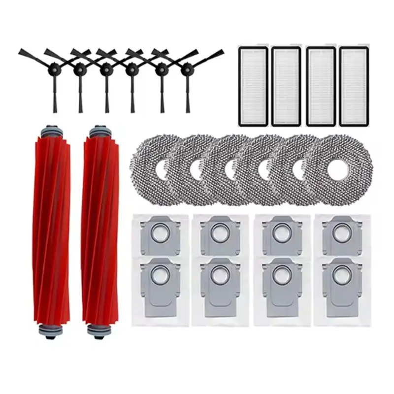 26-teiliges Ersatzteilset für Roborock Q Revo Maxv/Q Revo S/Q Revo Pro: Hauptbürste, Seitenbürste, Staubbeutel, HEPA-Filter, Wischtücher Image