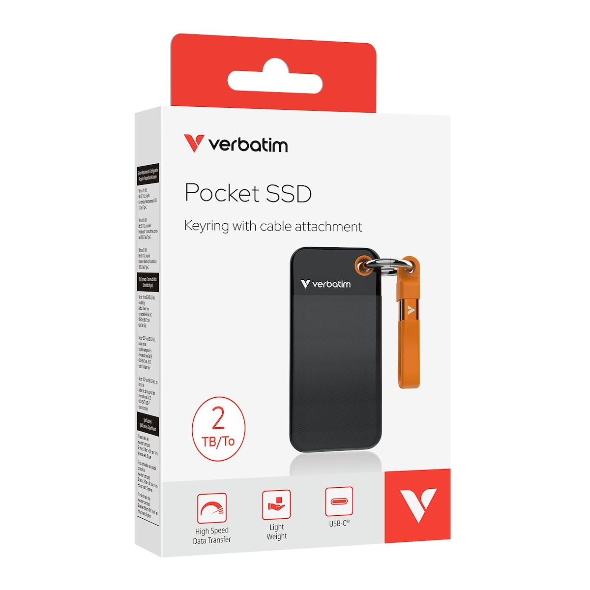 Verbatim Pocket SSD USB 3.2 2TB Black/Orange 32197 Image