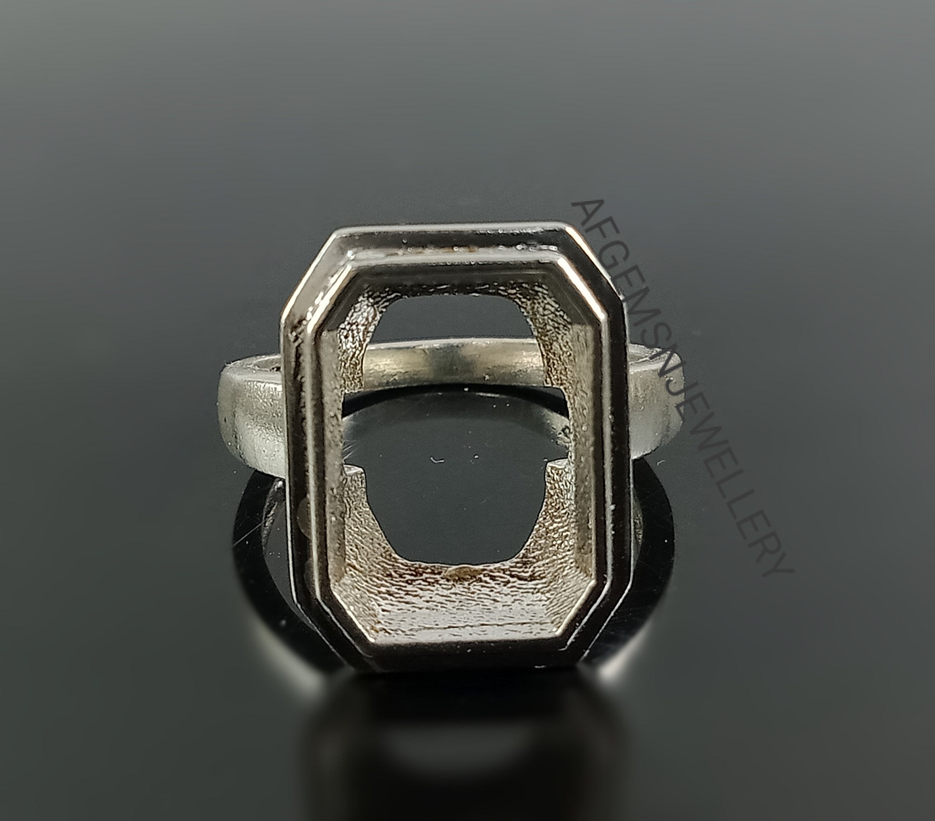 10x14 MM Octagon Semi Mount Ring-Men Ring-Without Stone Ring-Wedding Ring-Men Mount Ring-925 Sterling Silver Ring-Prong Setting Ring