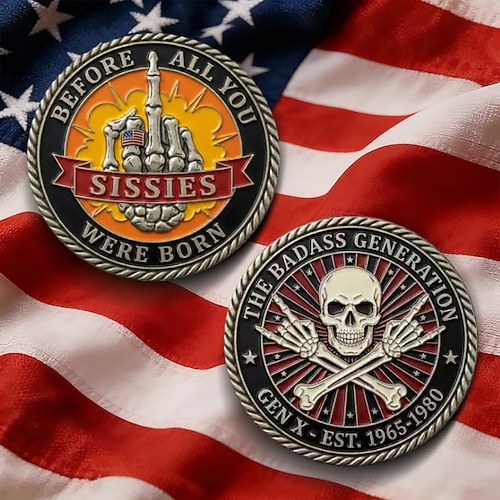 Generation X Challenge Coin – die coole Sammlermünze aus den Jahren 1965–1980 für Männer, bevor ihr alle Weicheier geboren wurdet – einzigartiges Retro-Geschenk Image
