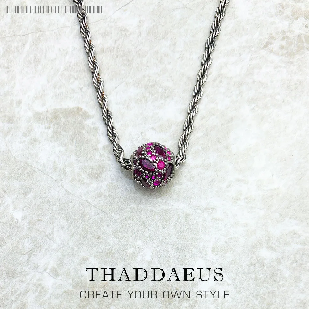 Karma Rad Halskette Feuer, 2020 brandneu voller Leidenschaft, edler Schmuck, passende Perlen, Europa, 925er Sterlingsilber, Bijoux, Geschenk für Frauen Image