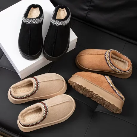 2025 Plattform Flauschige Hausschuhe Frauen/männer Haus Wohnungen Mode Plüsch Winter Schuhe Damen Hause Elegante Casual Schuhe Große größe