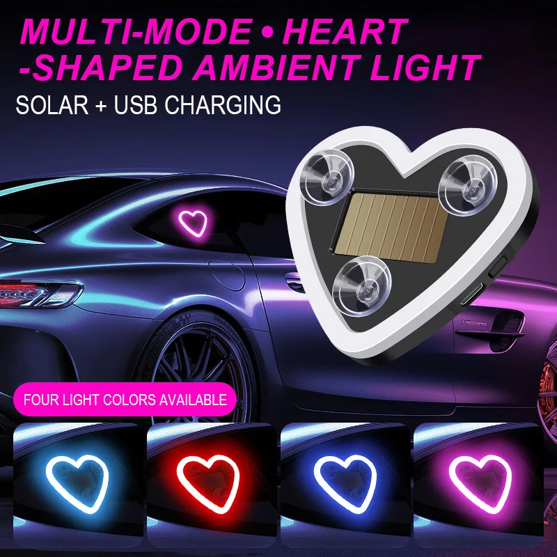 Auto-LED-Atmosphärenbeleuchtung Fensterdekorationslichter Leuchtende Solarlichter USB-Verkabelung Auto-Modifikation Neon-Autodekoration Image