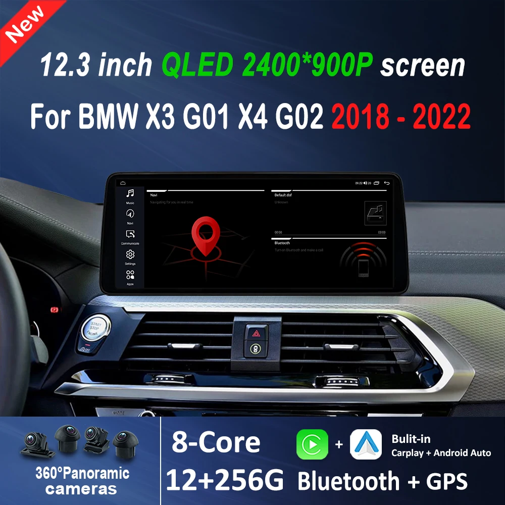 Android 16 Kabelloses Carplay 12,3 Zoll für BMW X3 G01 X4 G02 2018 - 2022 Auto-Multimedia-Videoplayer 4G WiFi DSP Stereo GPS Image