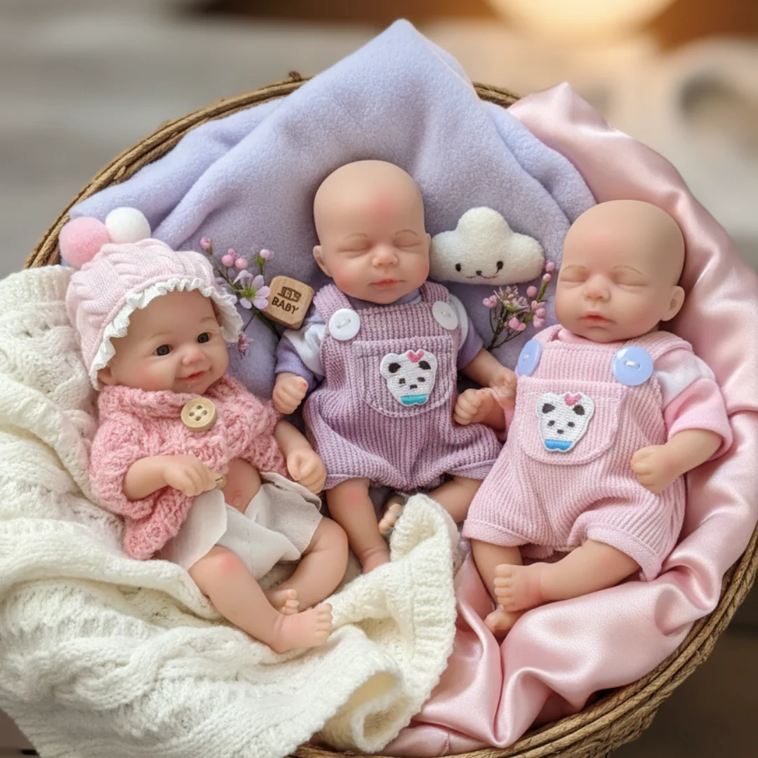 1PCS/3 Stile Mini Palm bebe reborn de silicona Mädchen Puppe Mit Waschbarem Silikon Körper Soft Touch Lebensechte Echte neugeborenen Mädchen Puppe