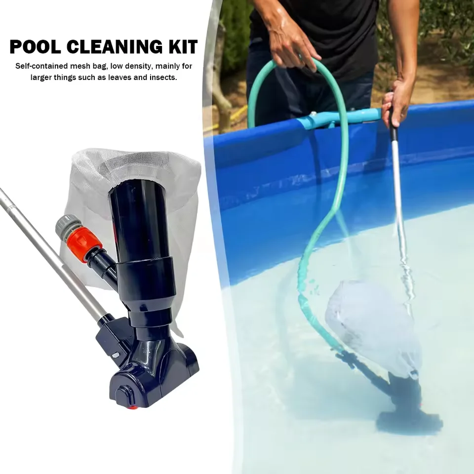 Kit de nettoyage de piscine : Nettoyeur de fond de piscine, filtre à piscine, kit de nettoyage extérieur, skimmer et outils pour piscines