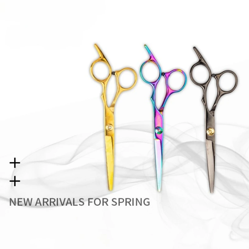 6 Zoll Friseurschere aus Edelstahl, Regenbogen-Effilierschere, Friseursalon-Haarschneideschere, Rasierkamm-Werkzeug Image