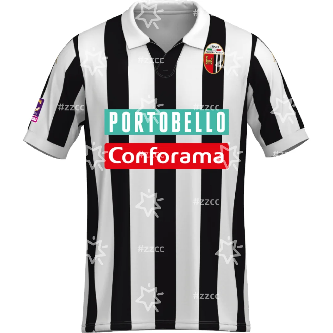 Maillot de football domicile Ascoli Calcio 1898 25-26, kit d'entraînement, t-shirt sport d'été pour homme, t-shirt enfant, maillot de cyclisme femme ﻿
