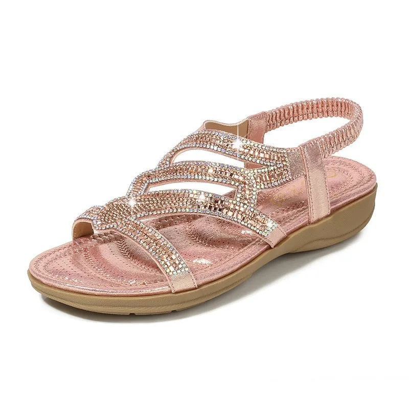 Plus Größe 36-42 Schuhe für Frauen Sommer Mode Strass Plattform Keile Bequeme Alias De Mujer Nicht-slip sandalen