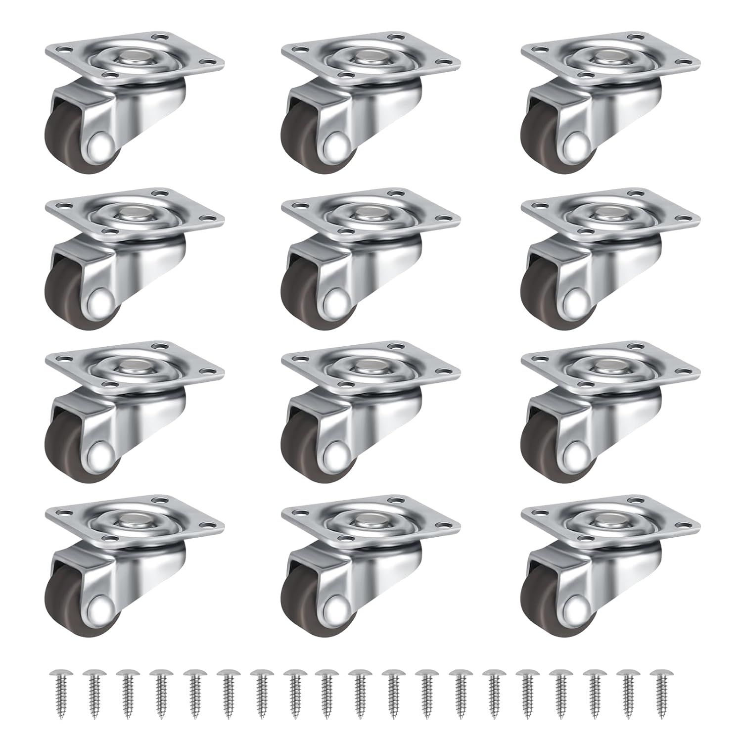12 Rotelle Piccole In Gomma Da 12 Mm Per Mobili, Rotelle Fisse Piccole, Rotelle Per Mobili, Mini Rotelle, Per Mobili, Elettrodomestici, Cassette Degli Attrezzi