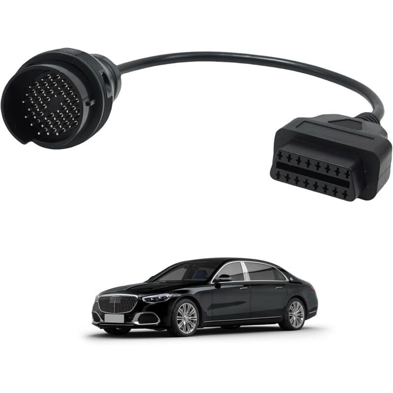 Adattatore Diagnostico Obd2 A 38 Pin, Connettore Obd2 A 16 Pin A Obd1 A 38 Pin Per Benz, Adattatore Connettore Obd Compatibile Con Veicoli Mercedes, Cavo Da 40 Cm
