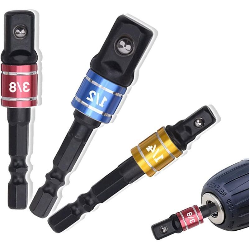Adattatore Porta Bussola 1/4' 3/8' 1/2' Adattatore Porta Bussola Per Avvitatore A Percussione Adattatore Porta Bussola Avvitatore A Percussione Bussola Trapano Avvitatore Set Di Prolunghe Colorate