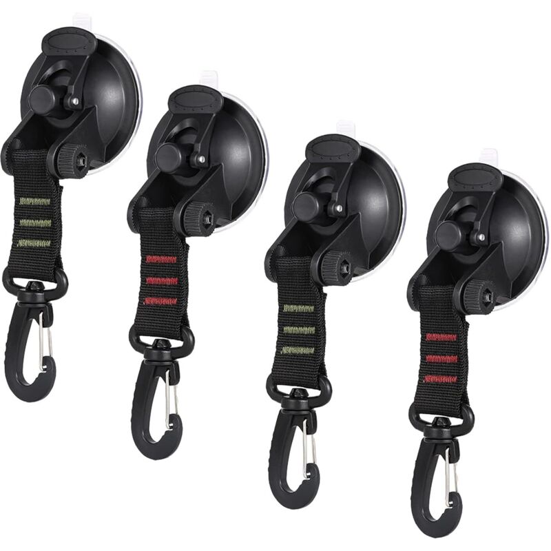 Ancoraggio A Ventosa, Ancoraggio A Ventosa, Ancoraggi A Ventosa, Ancoraggio A Ventosa Per Impieghi Gravosi Con Gancio Di Fissaggio, Ventosa Con Gancio Per Tende, Teloni, Accessori Da Campeggio (4 Pezz