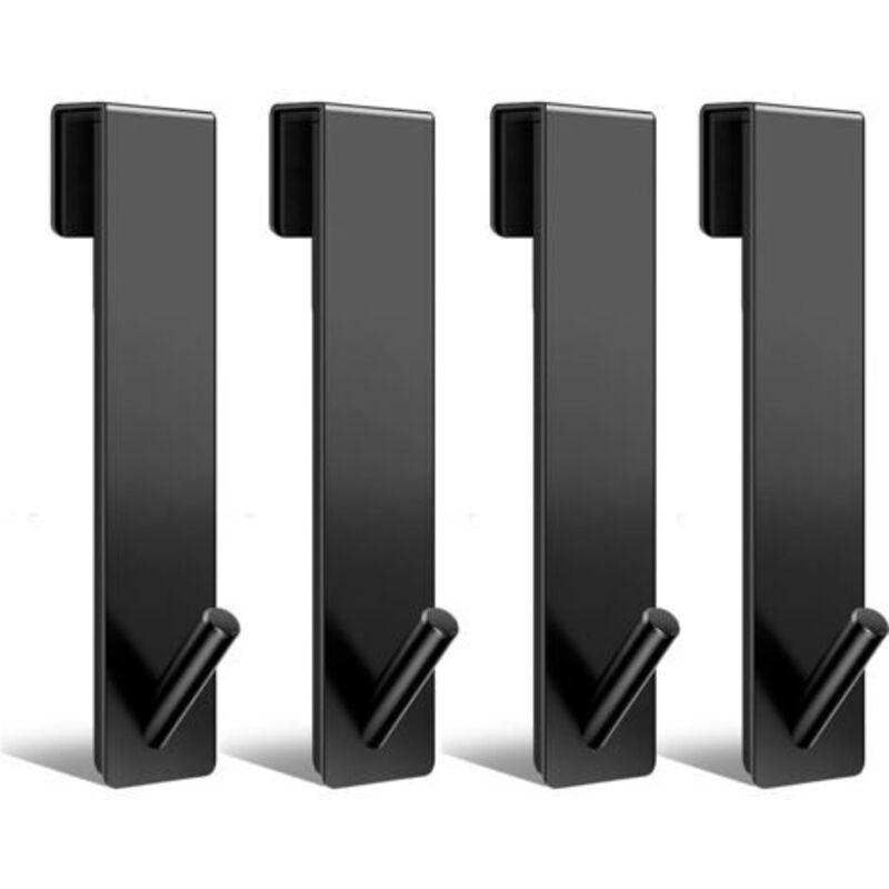 Set Di 4 Ganci Per Doccia In Acciaio Inox, 13 Cm, Per Box Doccia In Vetro Senza Foratura, Portasciugamani Per Box Doccia In Vetro Con Spessore Del Vetro ≤ 10 Mm (nero)